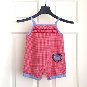 Simply Basic Dress 12 Months Red Checkered Frills Blue Hemline Perfect for Fall